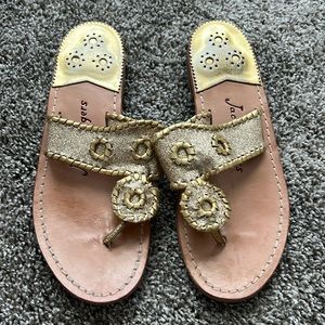 Jack Rogers sandals- sparkly gold!